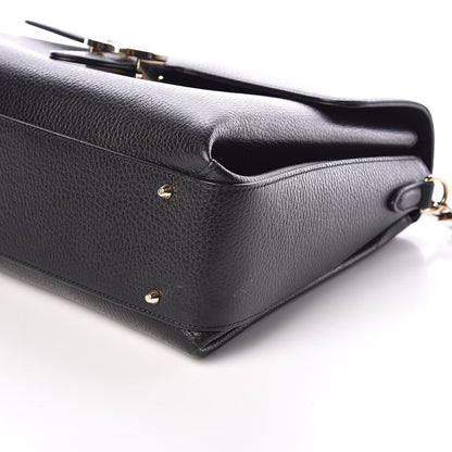 Gucci Dollar Calfskin Medium Interlocking G Top Handle Shoulder Bag Black 9 of 10