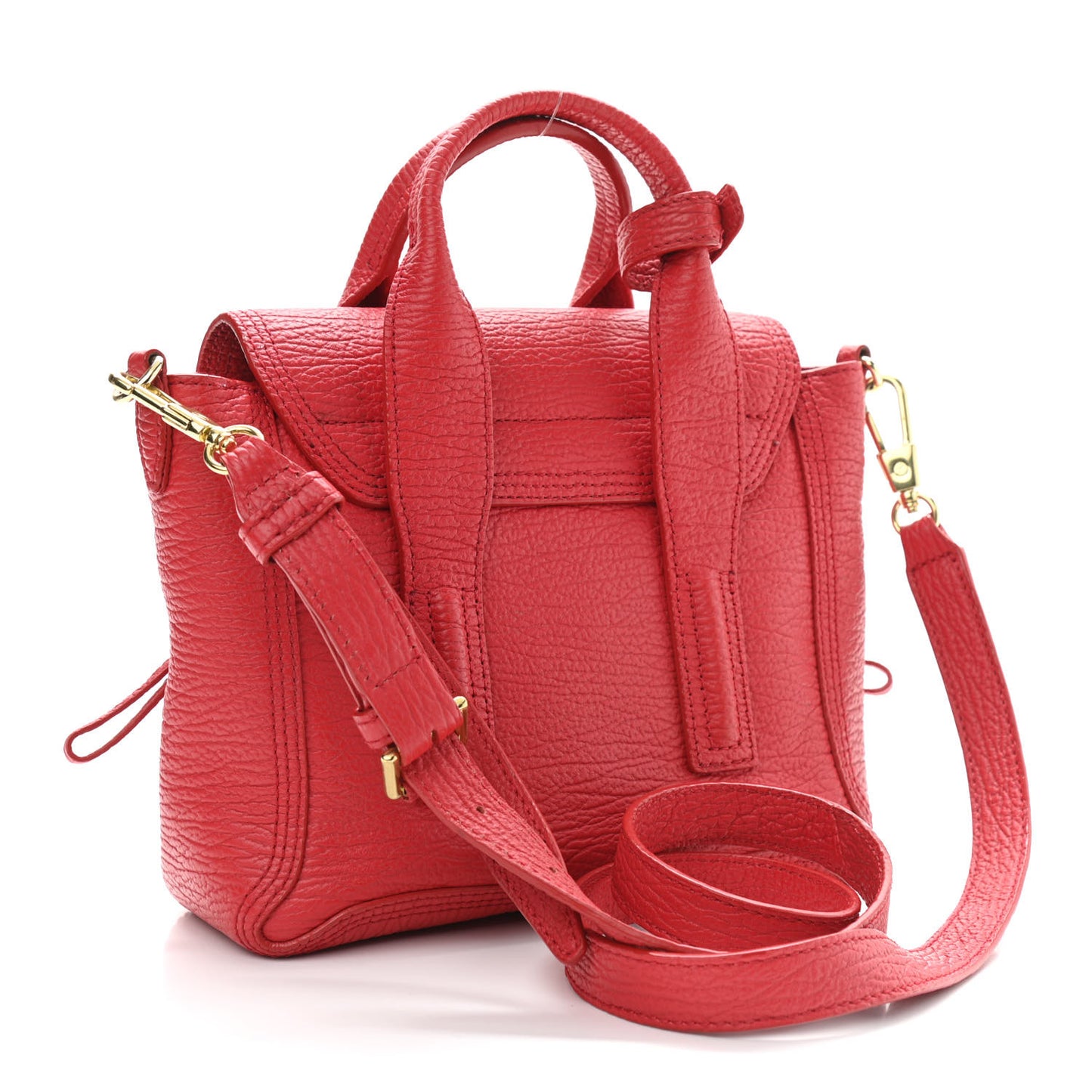 Textured Calfskin Mini Pashli Satchel Red