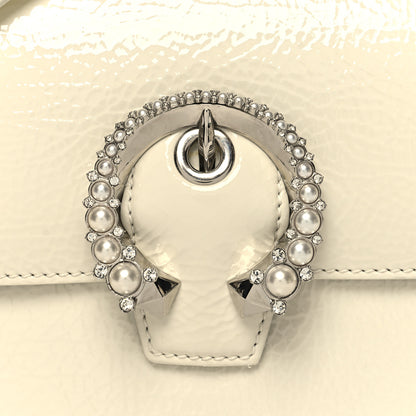 Jimmy Choo Textured Patent Calfskin Small Madeline Satchel Latte 7 of 9