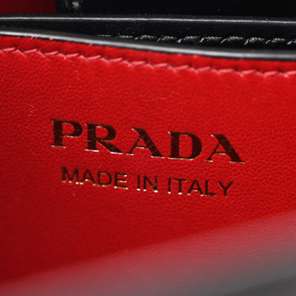 Prada Saffiano Cuir Medium Panier Bucket Bag Black Fuoco 7 of 11