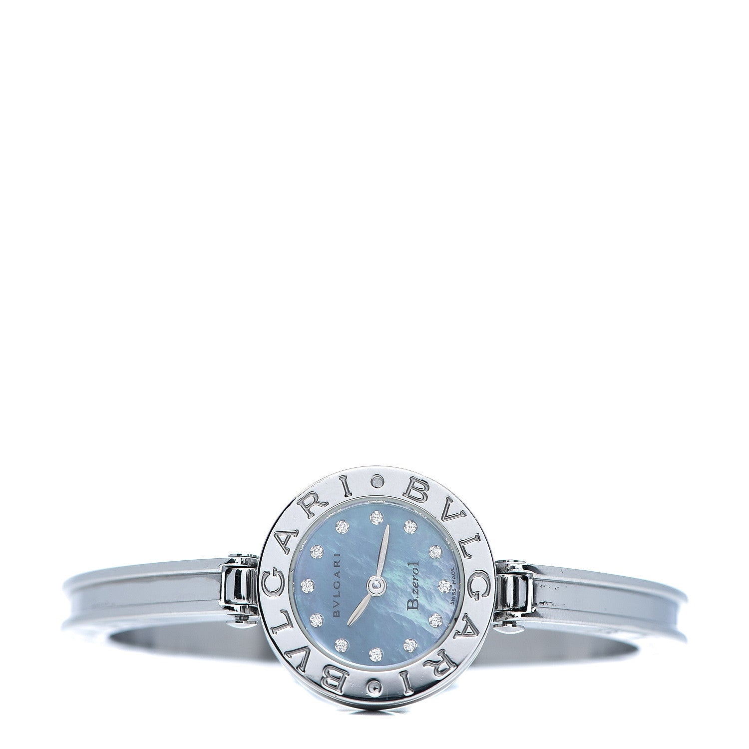 Bulgari Stainless Steel Diamond Blue Mother of Pearl 22mm B.zero1 Quartz Watch 2 of 4