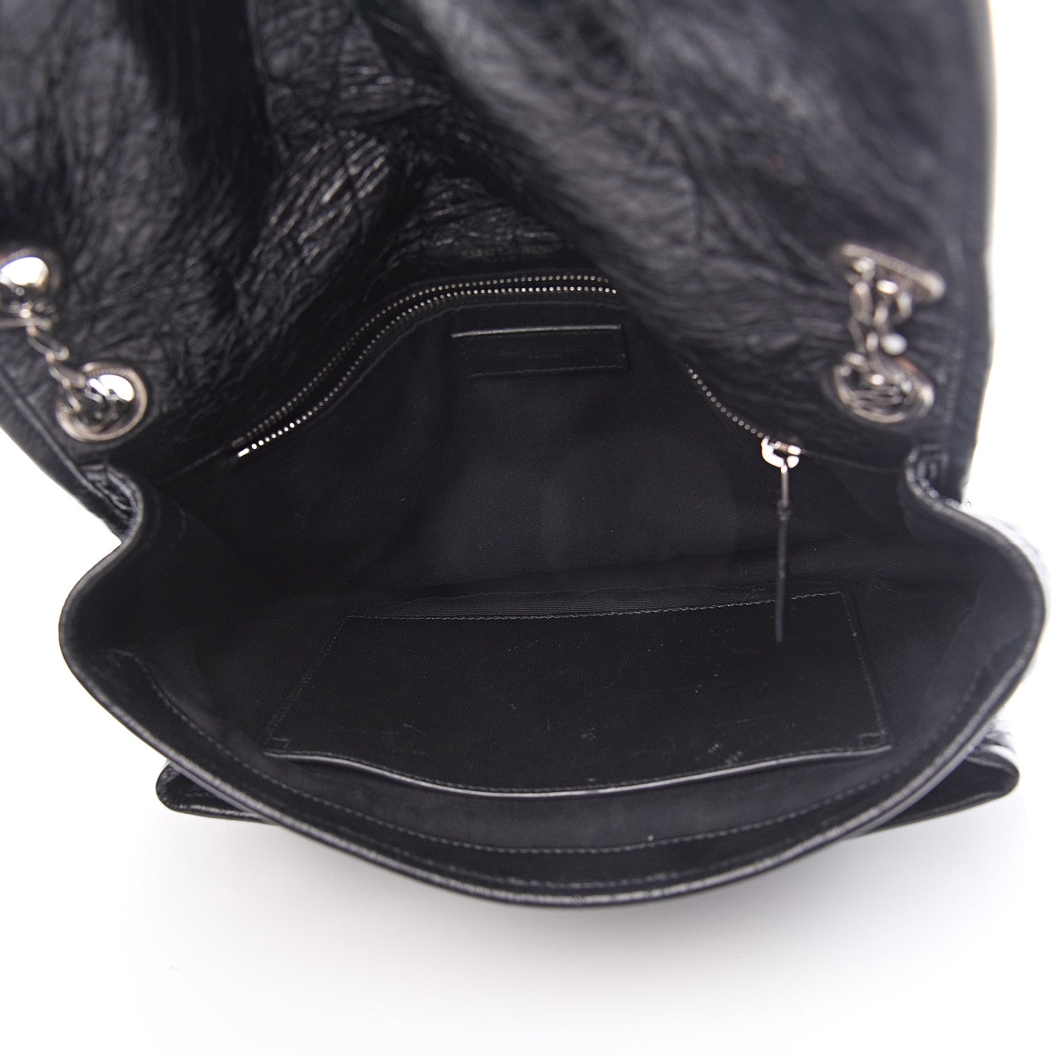 Saint Laurent Crinkled Calfskin Matelasse Monogram Medium Niki Chain Satchel Black 4 of 9