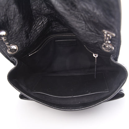Saint Laurent Crinkled Calfskin Matelasse Monogram Medium Niki Chain Satchel Black 4 of 9