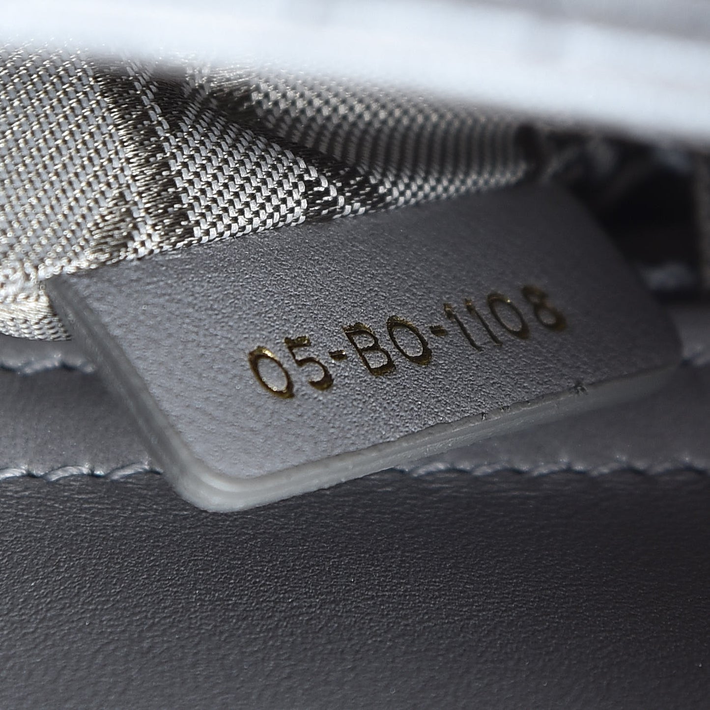 Metallic Lambskin Cannage Mini Lady Dior Grey