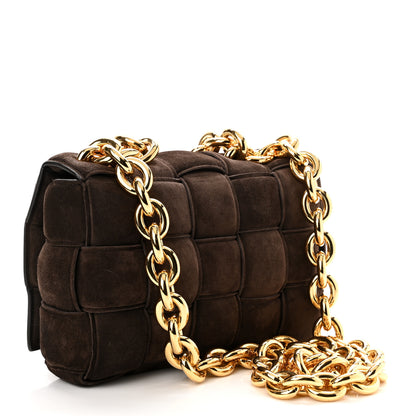 Bottega Veneta Suede Maxi Intrecciato Padded Chain Cassette Crossbody Bag Fondant 3 of 9
