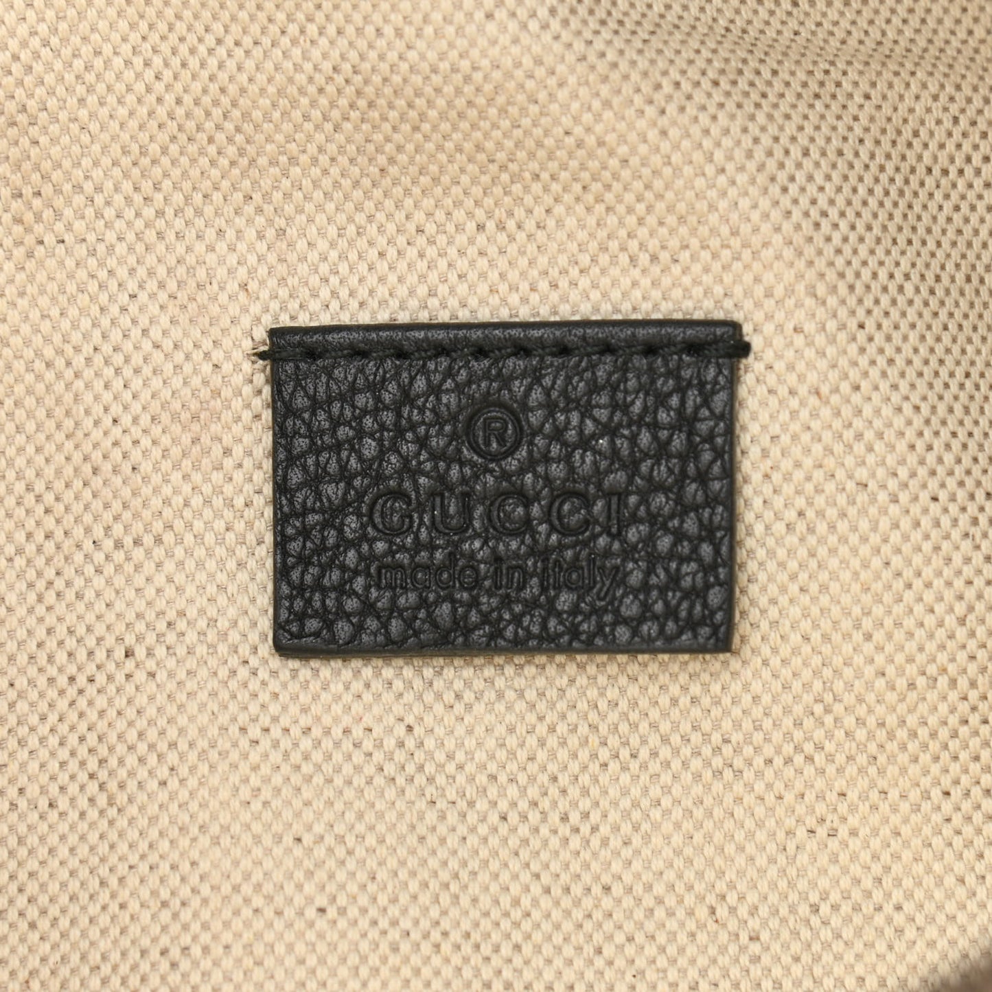 Grained Calfskin Logo Belt Bag Black