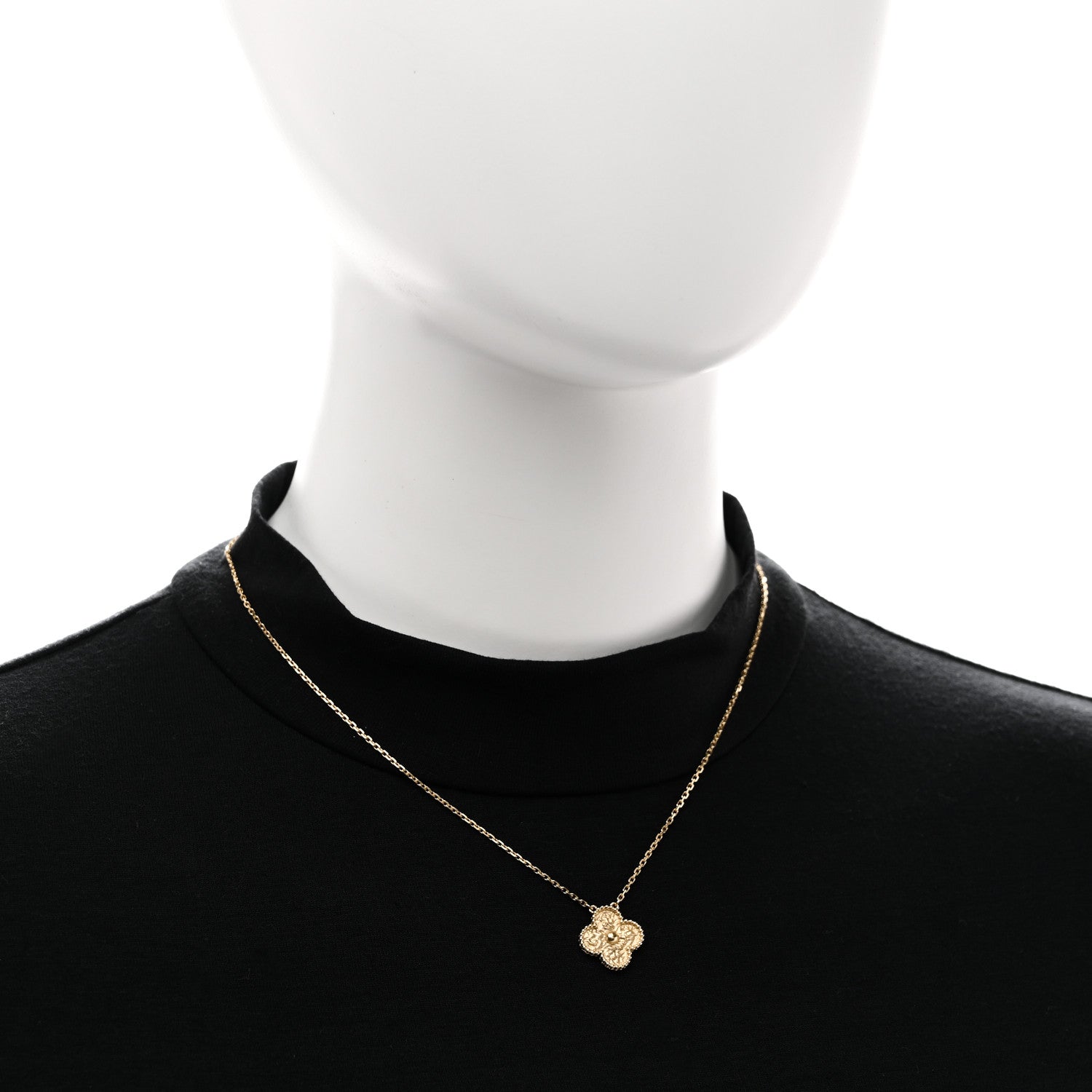 Van Cleef & Arpels 18K Yellow Gold Vintage Alhambra Pendant Necklace 2 of 6