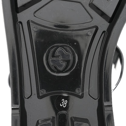 Gucci Shiny Rubber Double G Buckle Strap Sandals 38 Black 7 of 8