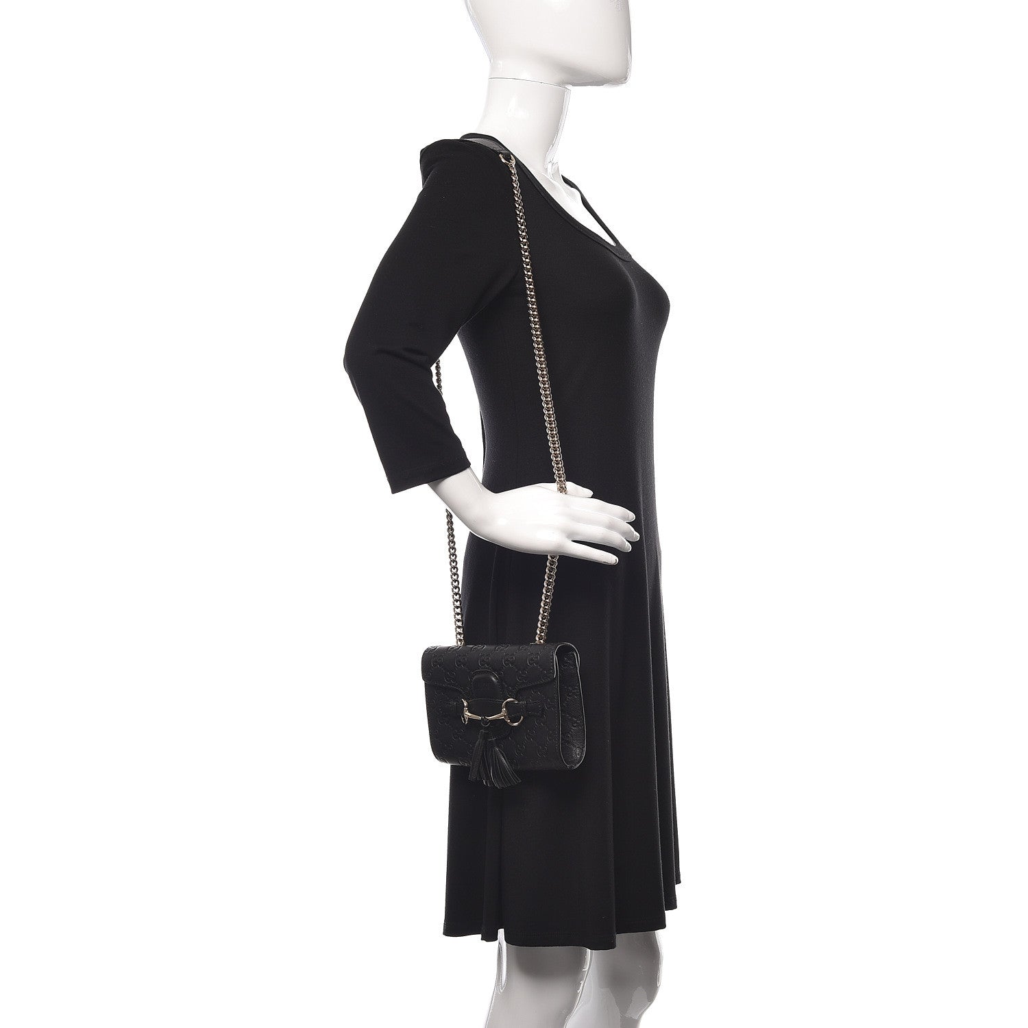 Gucci Guccissima Mini Emily Shoulder Bag Black 2 of 9