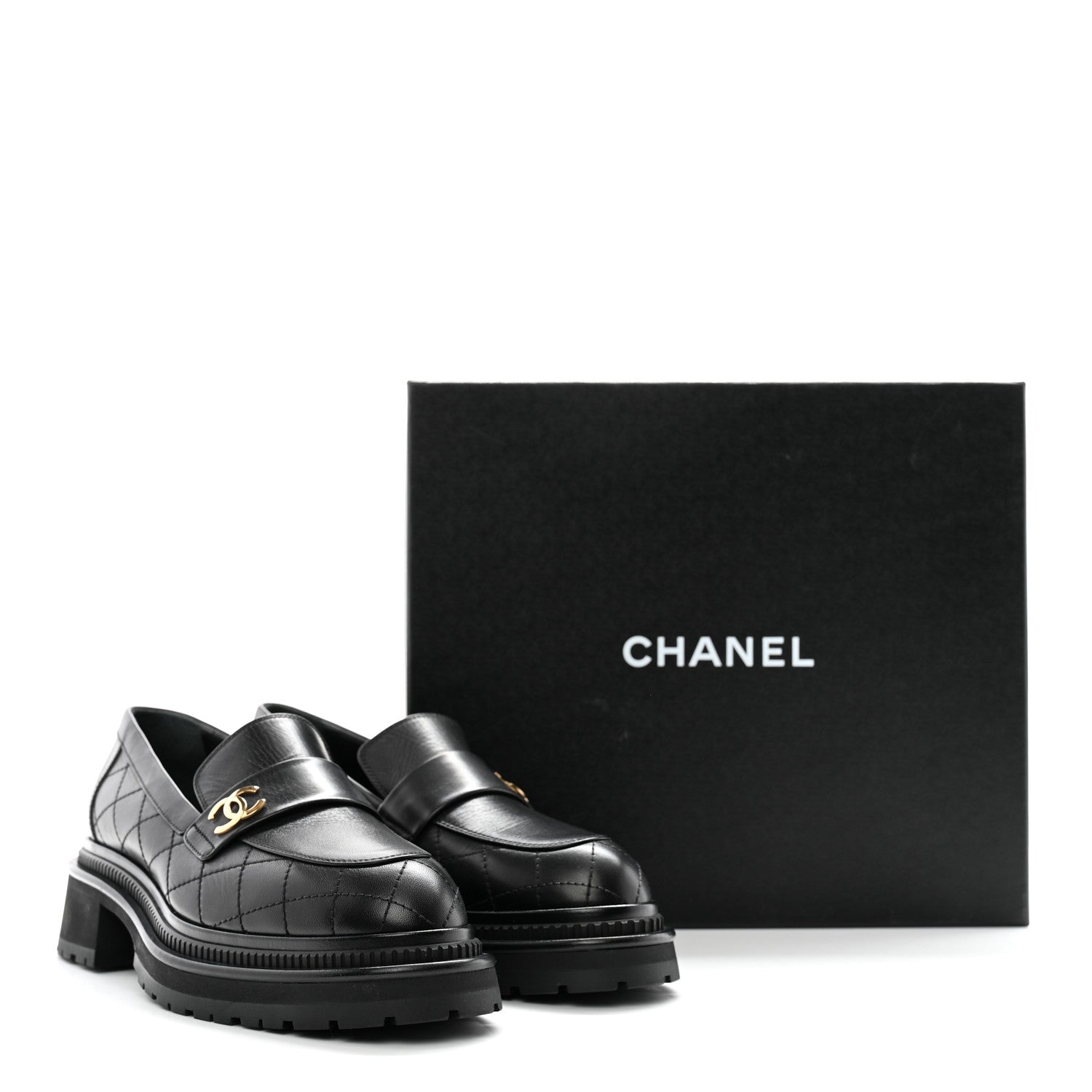 Chanel Calfskin Quilted CC Mocassin Loafers 41 Black 12 of 12