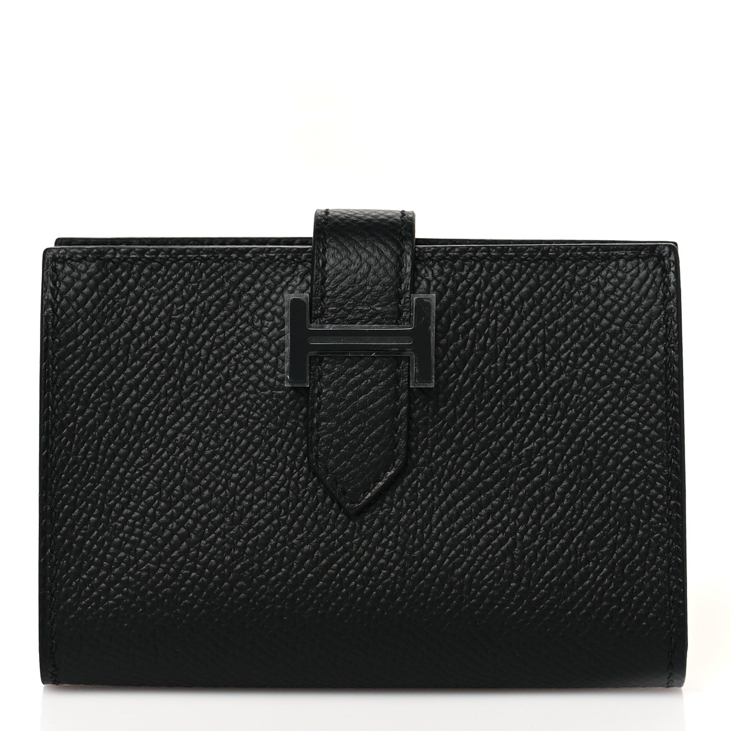 Hermes Epsom Monochrome Bearn Card Holder Wallet Black 1 of 9
