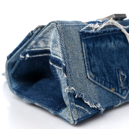 Balenciaga Denim Patchwork Small Hourglass Top Handle Bag Washed Blue 7 of 10