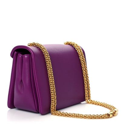 Valentino Garavani Nappa One Stud Chain Clutch Prune 3 of 9