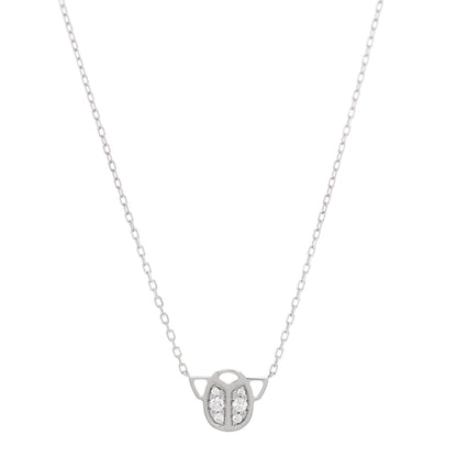 Cartier 18K White Gold Diamond Scarab Necklace 1 of 5