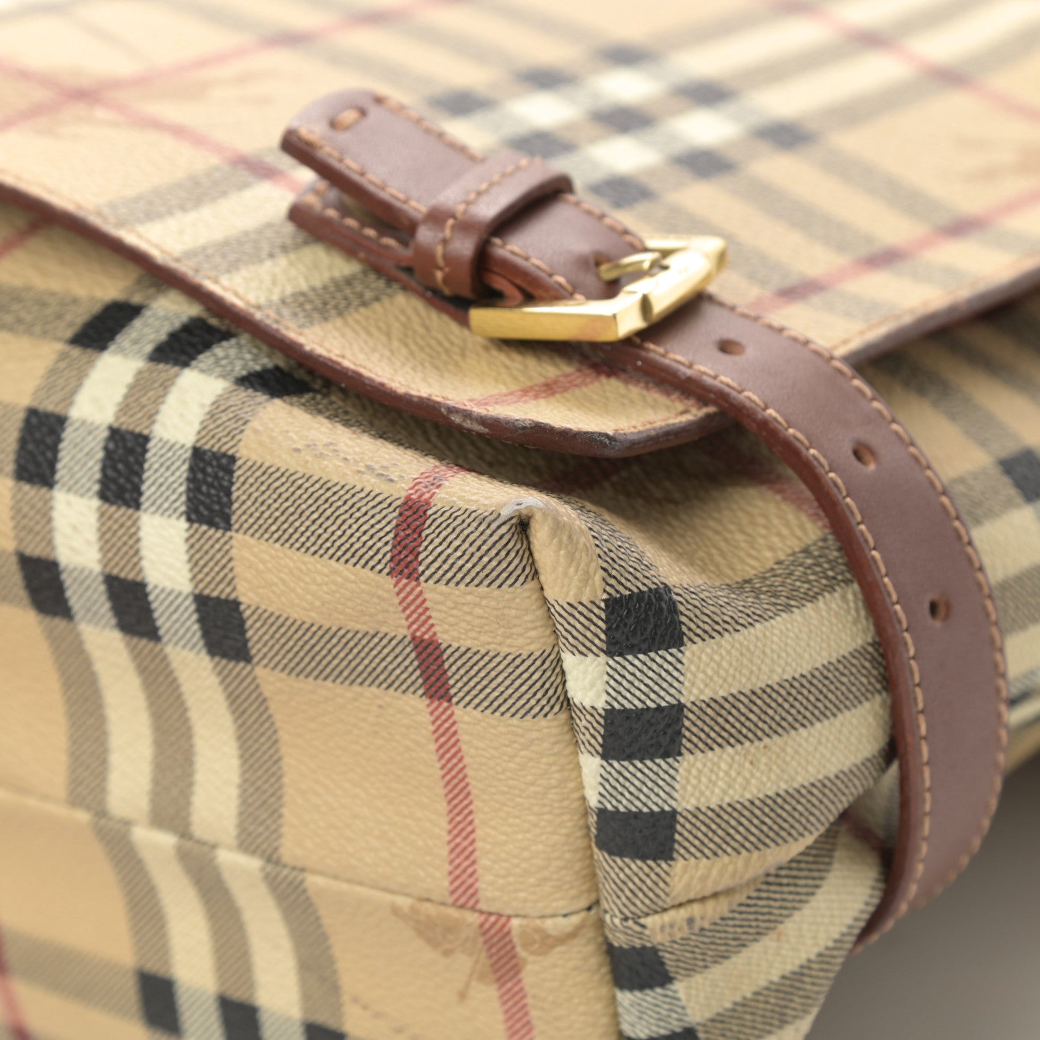 Burberry Haymarket Check Messenger Bag Brown 10 of 17