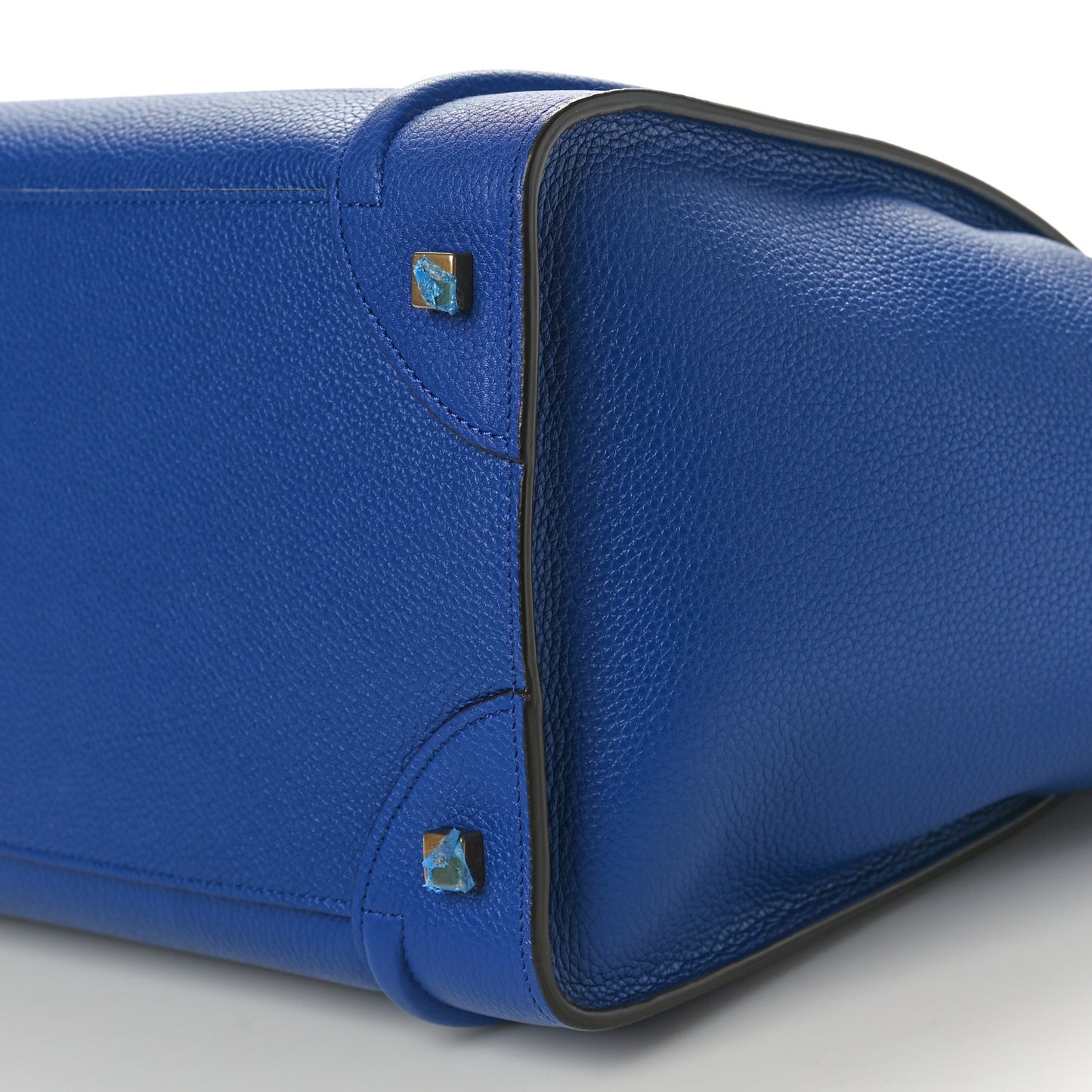 Drummed Calfskin Mini Luggage Indigo