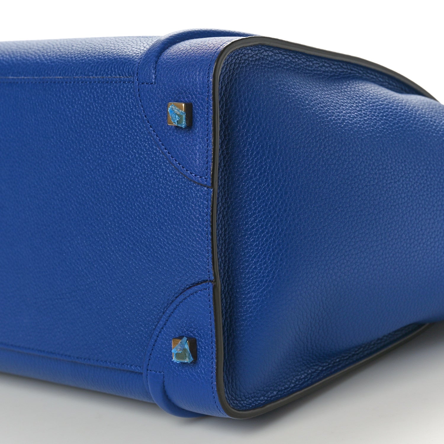 Celine Drummed Calfskin Mini Luggage Indigo 9 of 9