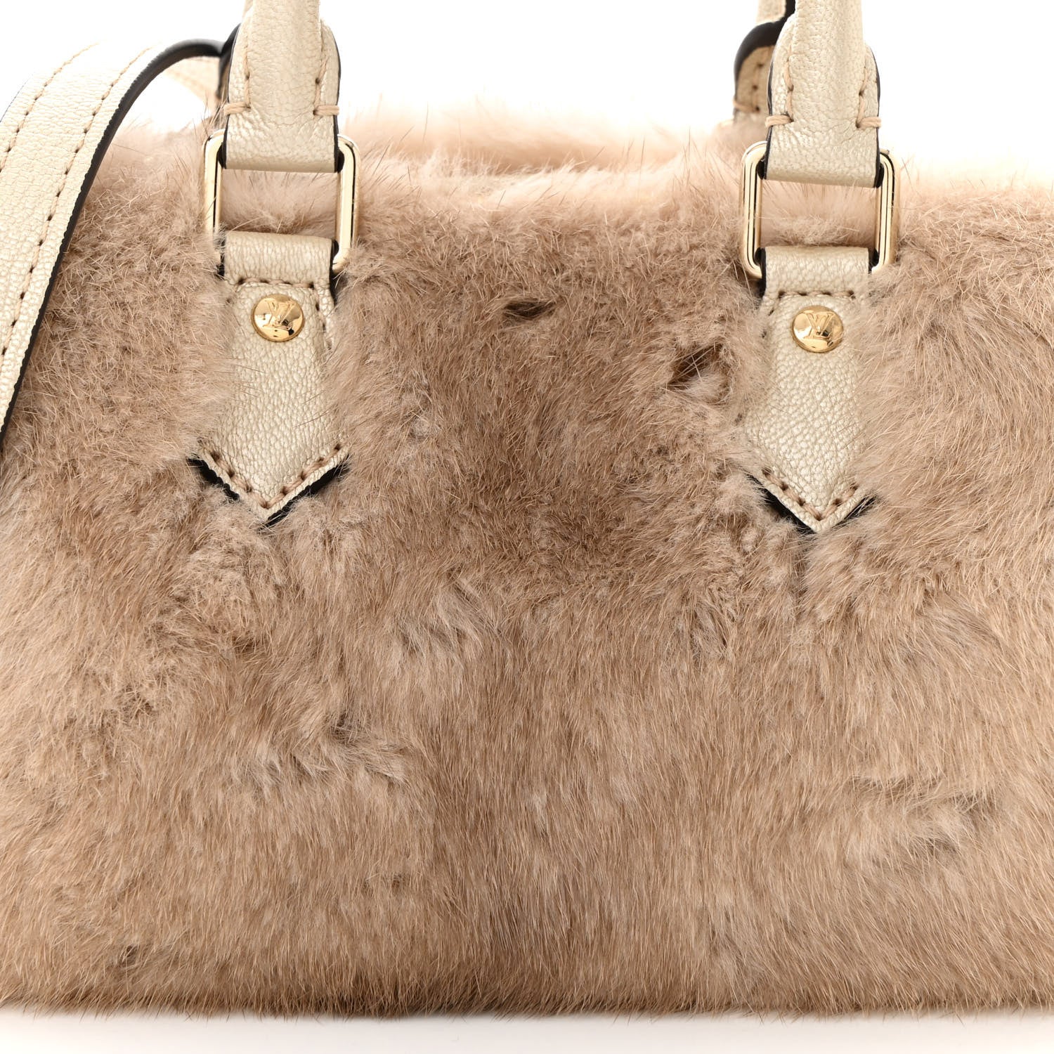 Louis Vuitton Mink Nano Speedy Bandouliere Gold 7 of 9