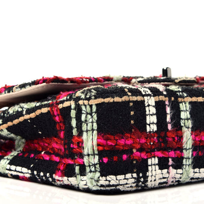 Chanel Tweed Medium Double Flap Black Pink 8 of 9