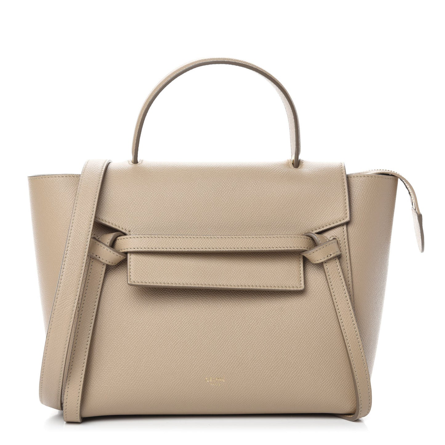 Grained Calfskin Micro Belt Bag Light Taupe