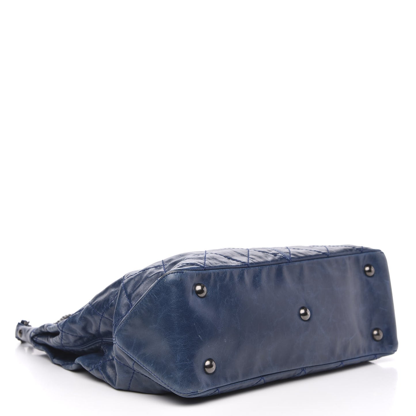 Aged Calfskin Quilted Coco Supple Hobo Blue