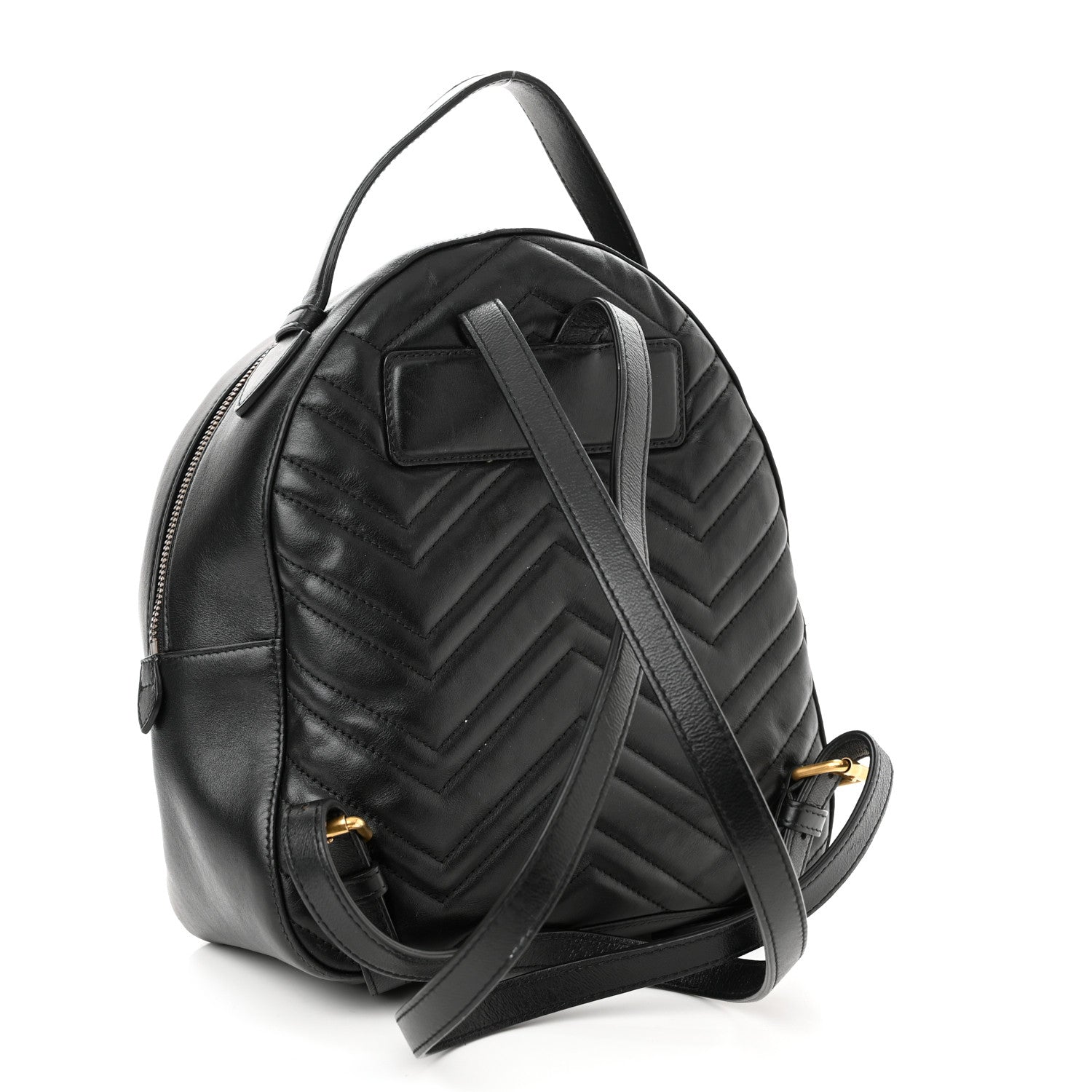Gucci Calfskin Matelasse Animal Studs GG Marmont Dome Backpack Black 2 of 15