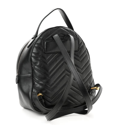 Gucci Calfskin Matelasse Animal Studs GG Marmont Dome Backpack Black 2 of 15