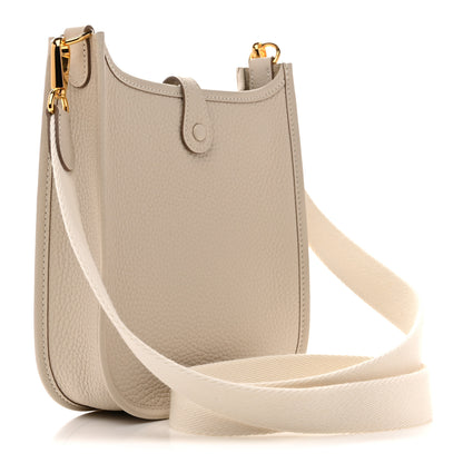 Hermes Taurillon Clemence Amazone Evelyne TPM Craie White 3 of 11