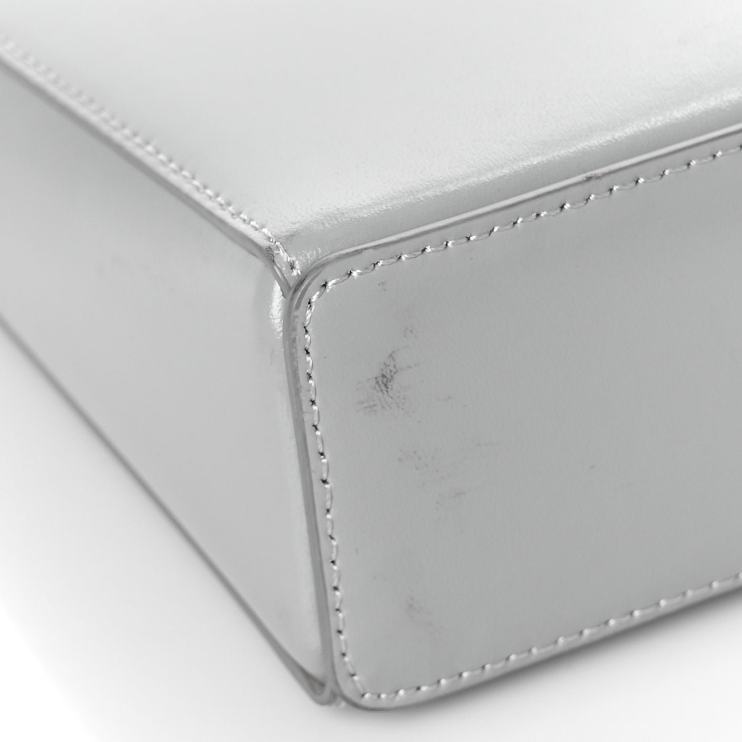 Box Calfskin Small Cut Out Shoulder Bag Cloud Grey