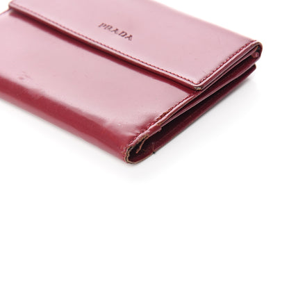Prada Vitello French Flap Compact Wallet Cherry 8 of 11