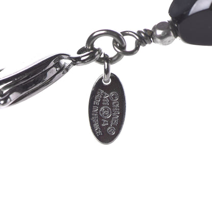 Chanel Pearl Enamel Bead CC Necklace Ruthenium Black Silver 6 of 8