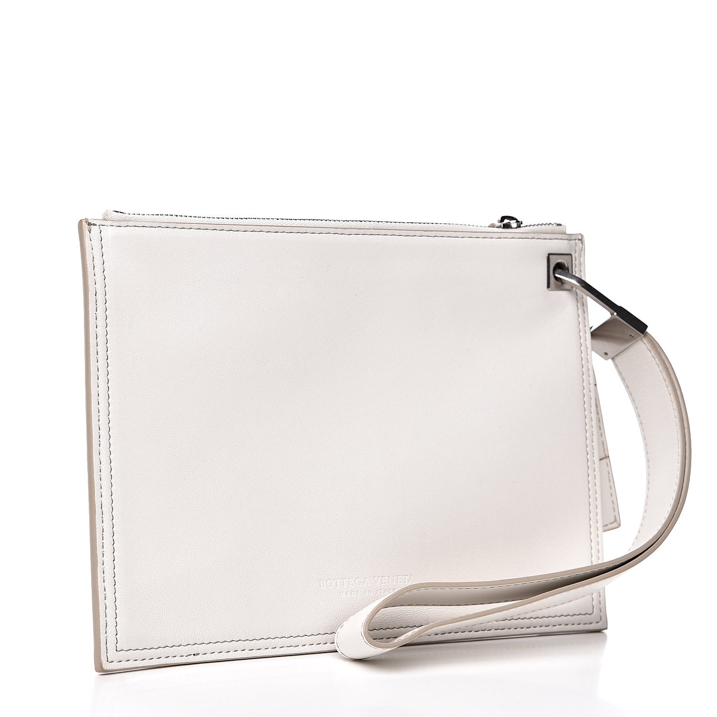 Nappa Maxi Intreccio Small Pouch White