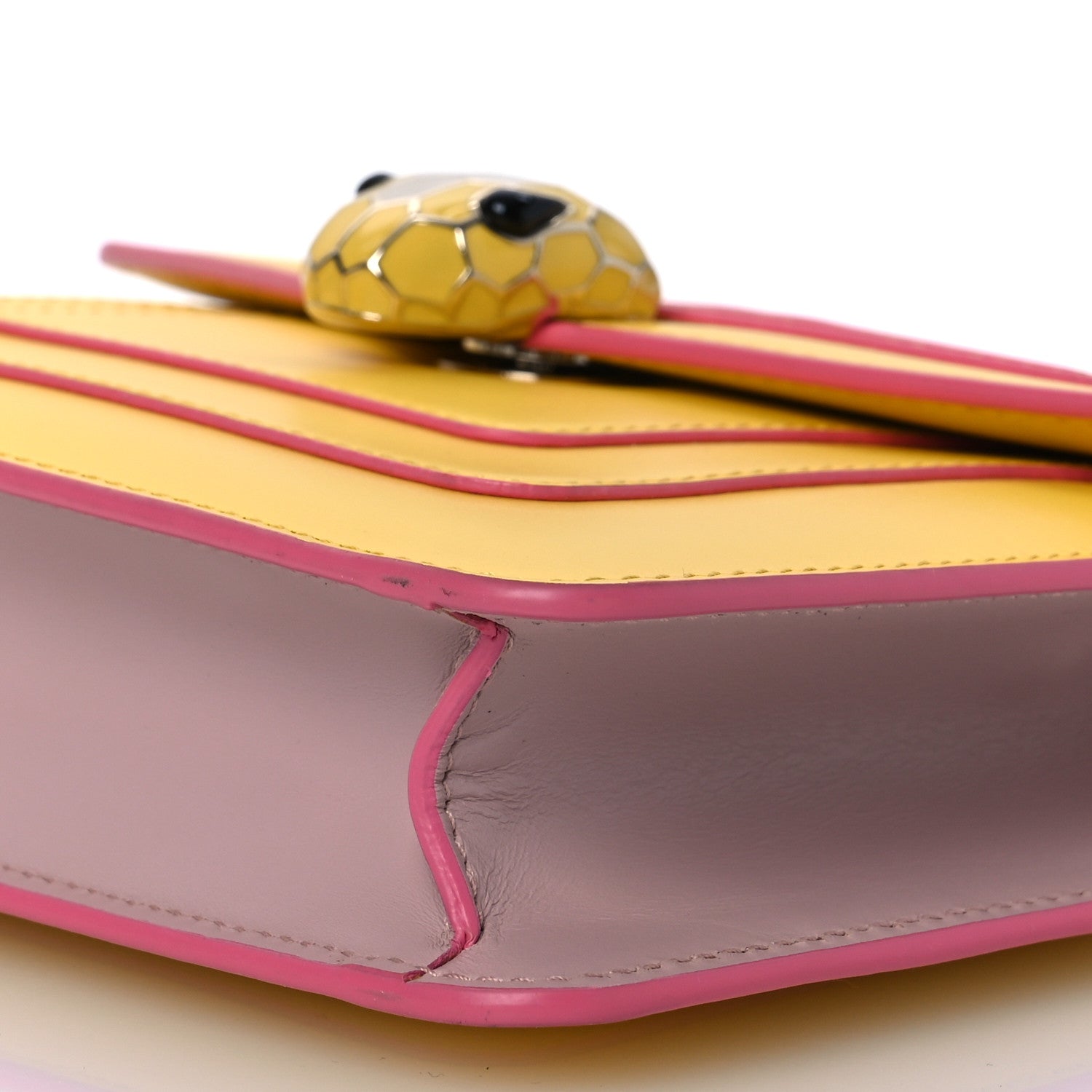 Bulgari Calfskin Small Serpenti Forever Snake Strap Crossbody Bag Yellow Multicolor 11 of 15