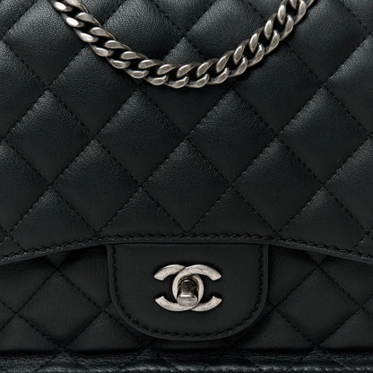 Chanel Metallic Goatskin Quilted Large Rock In Rome Flap Black 9 of 11
