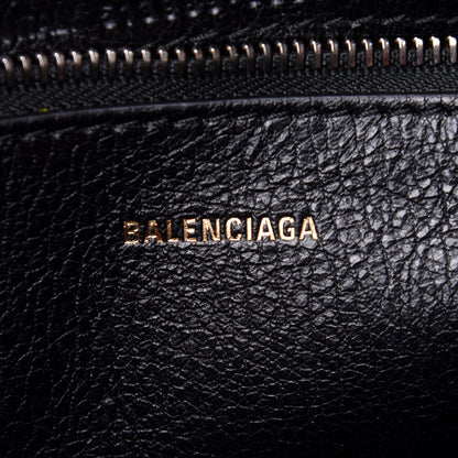 Balenciaga Wool Cuir Arena Plaid Diagonal Allover Logo Matelasse XS Bazar Shopper Tote Red Black 6 of 10