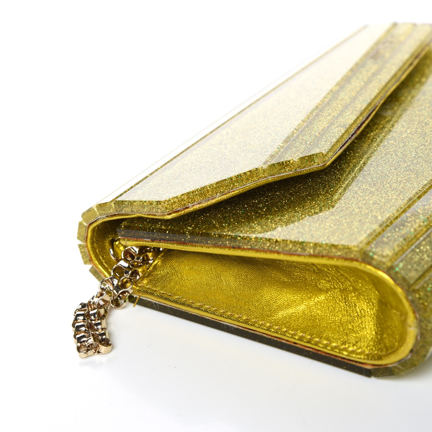 Jimmy Choo Acrylic Glitter Candy Clutch Citrine 11 of 15