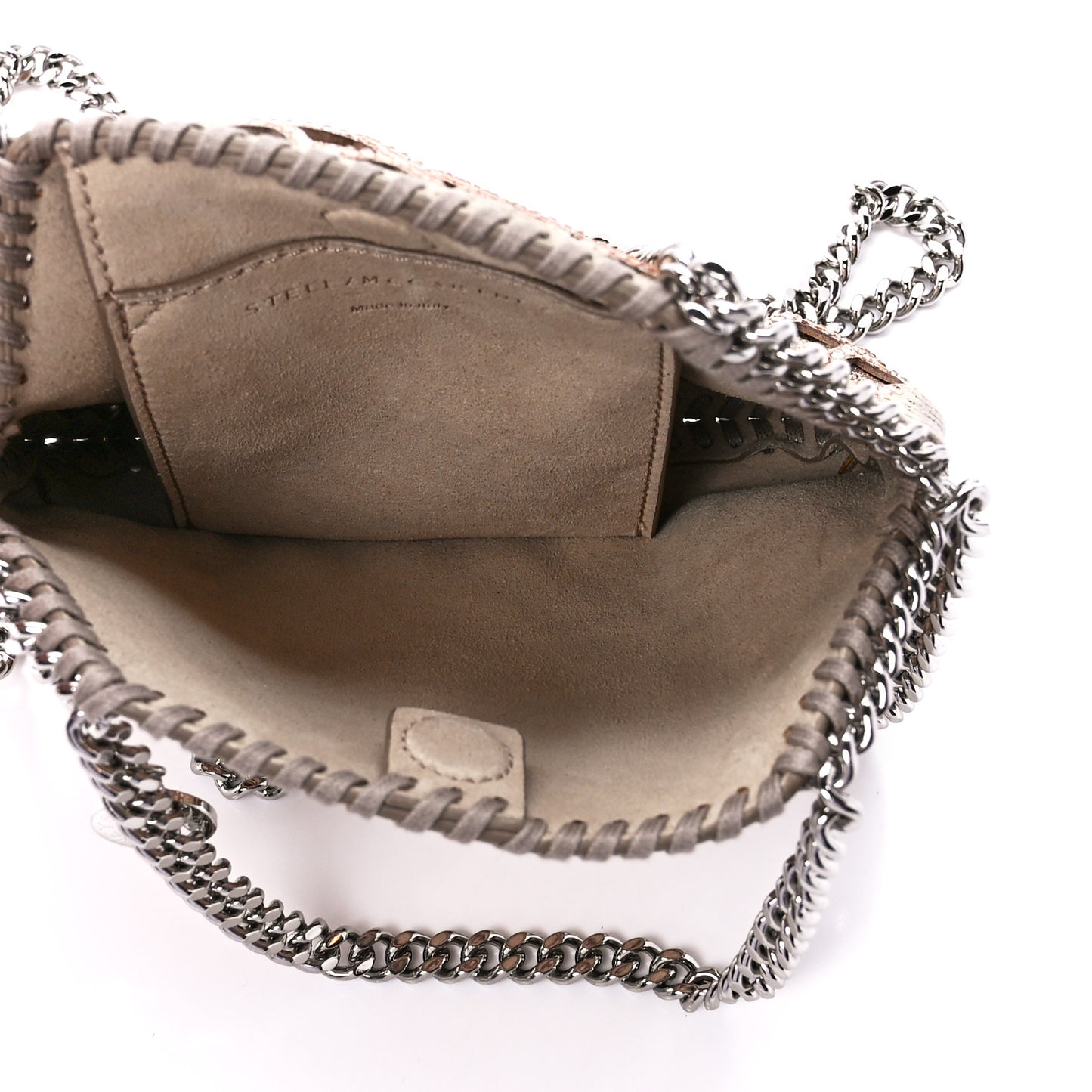 Metallic Eco Alter Suede Crystal Tiny Falabella Crossbody Bag Blush