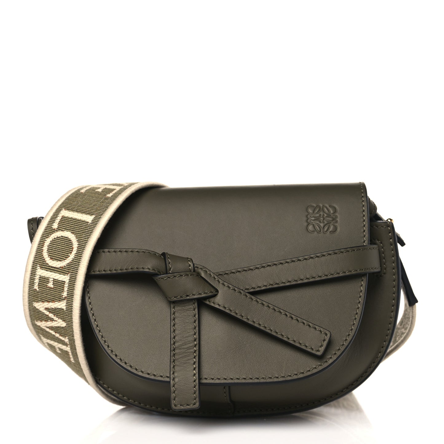 Calfskin Jacquard Mini Gate Dual Bag Autumn Green