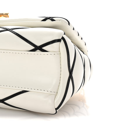 Louis Vuitton Lambskin Malletage Top Handle GO-14 MM White Black 9 of 9