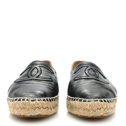 Chanel Lambskin CC Espadrilles 38 Black 3 of 8