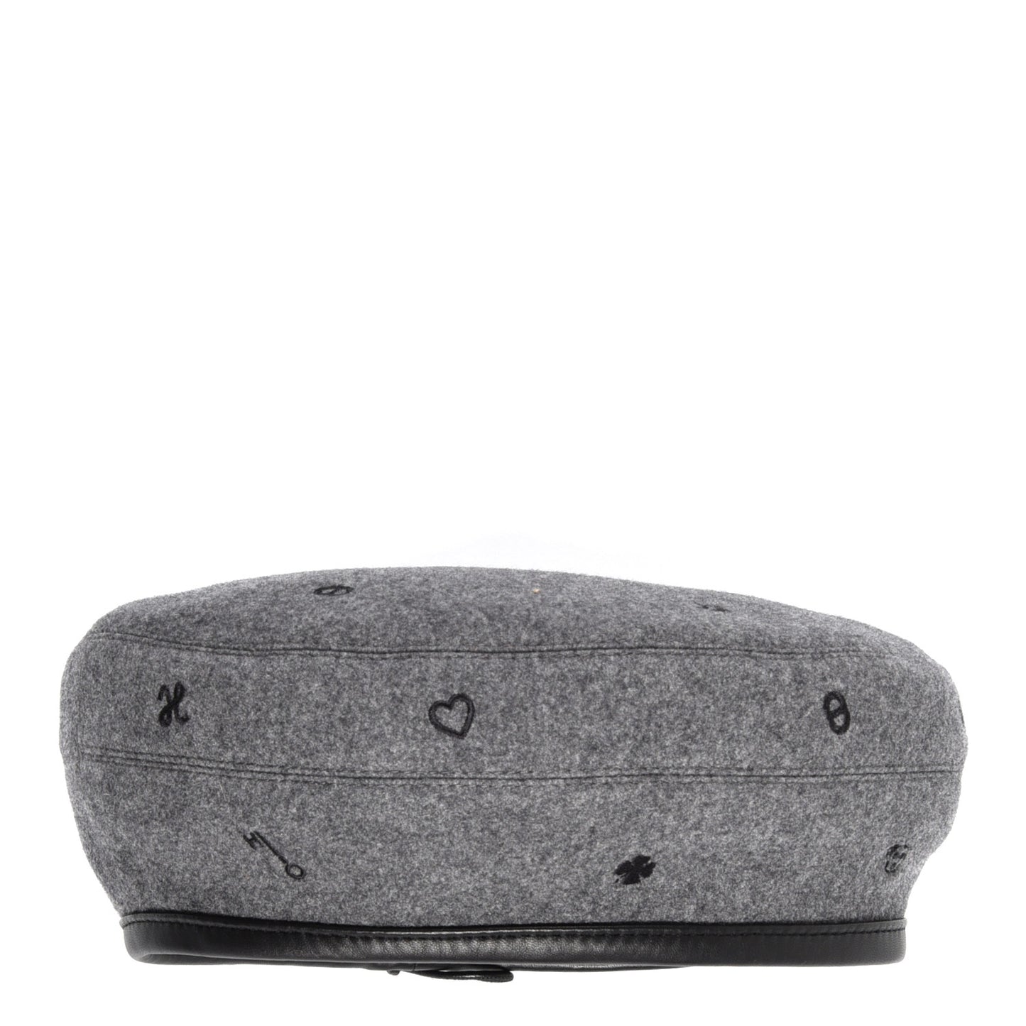 Cashmere Lambskin Saint-Honore Charms Beret 57 Charbon