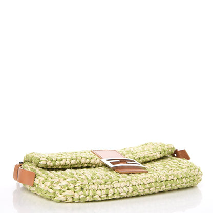 Fendi Woven Straw Baguette Green 4 of 9