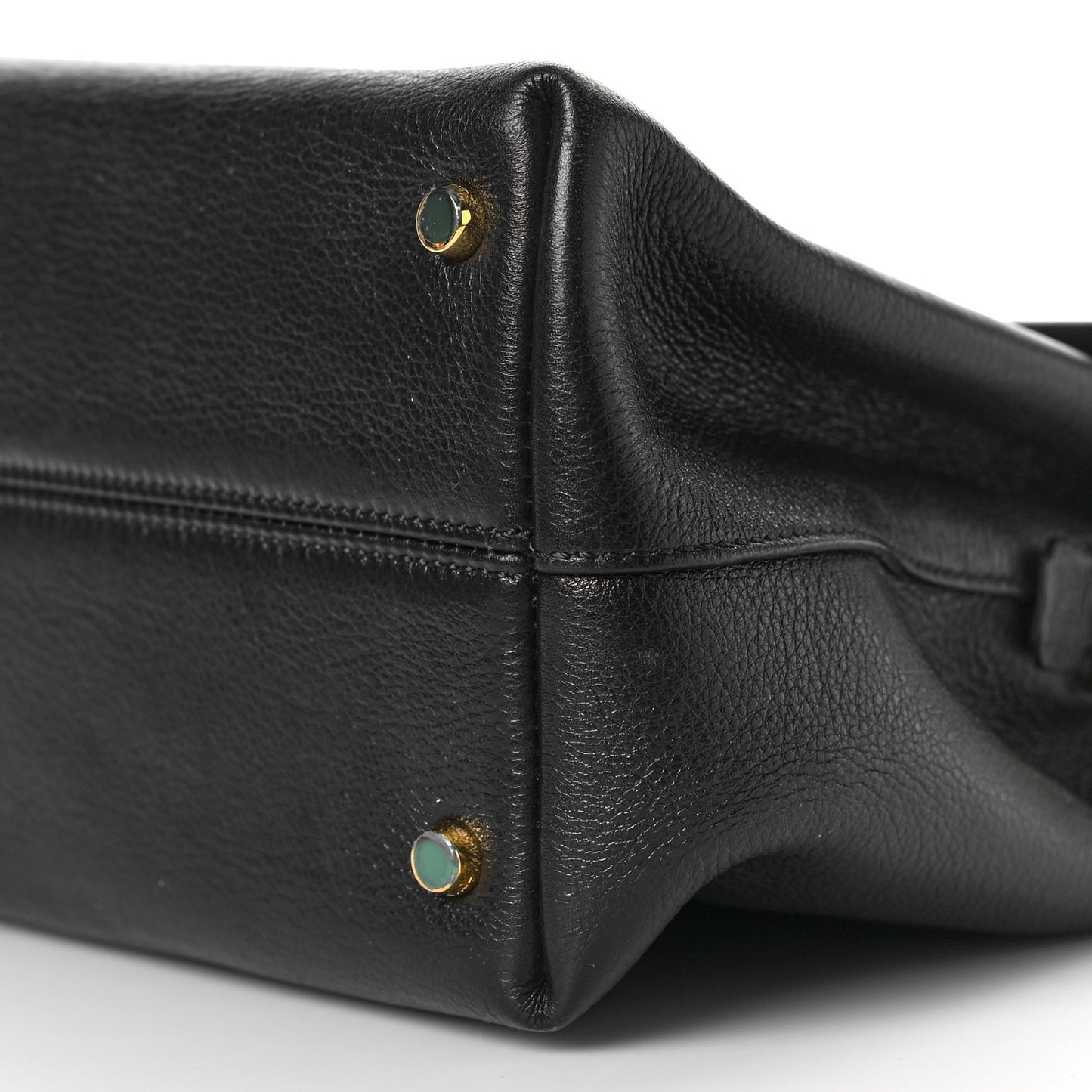 Calfskin Medium Leonica Padlock Satchel Bag Black