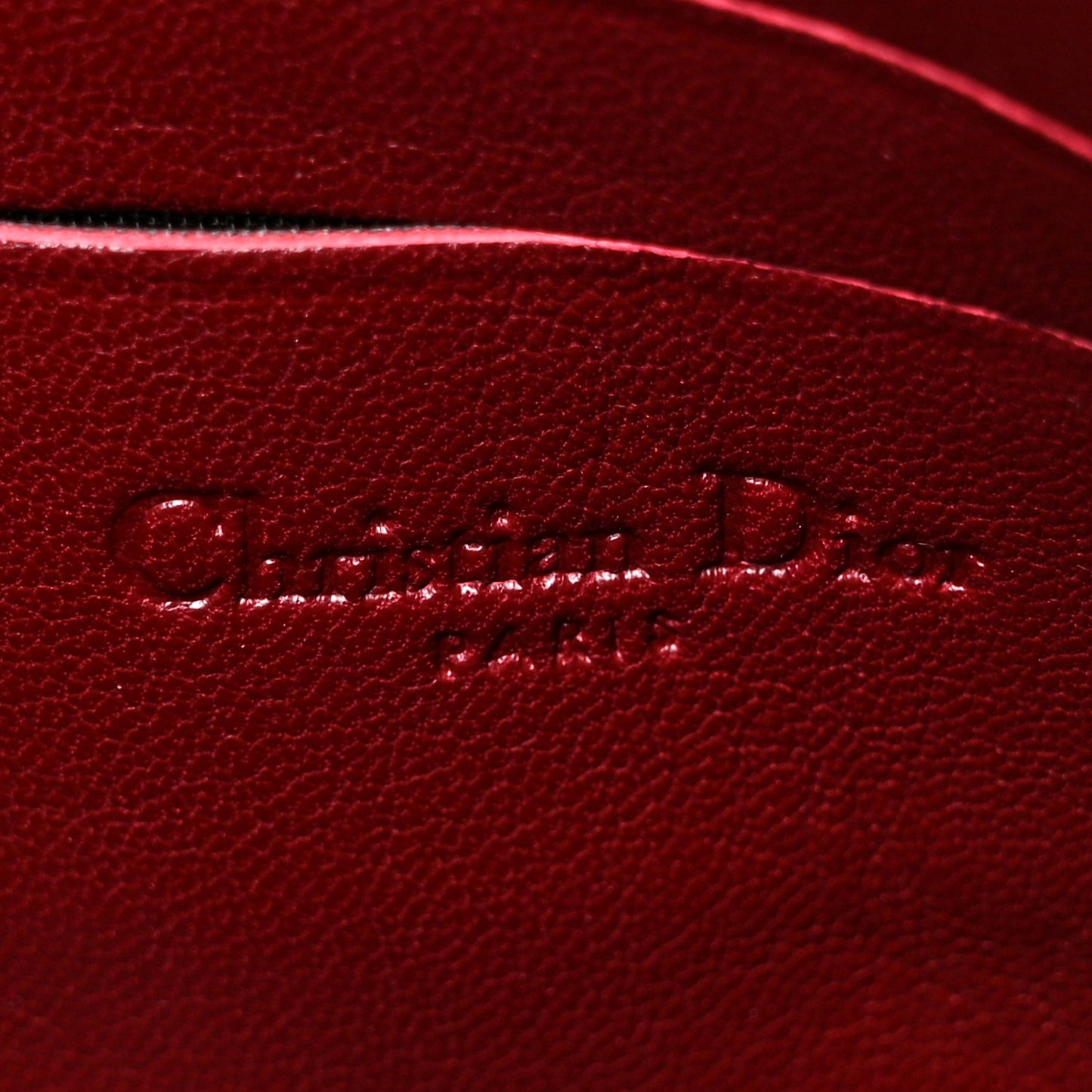 Patent Cannage Lady Dior Pochette in Red