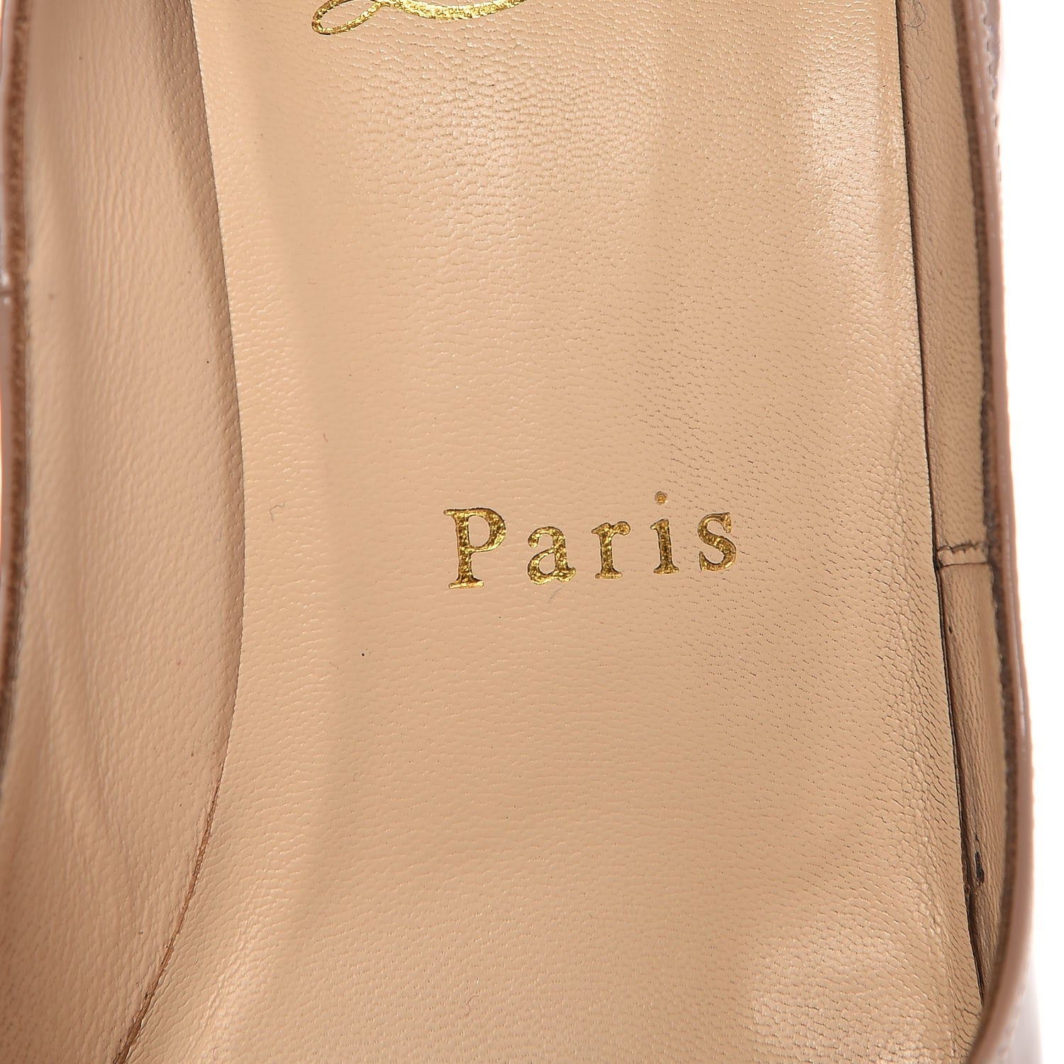 Christian Louboutin Patent Lady Peep 150 Pumps 37 Nude 9 of 15
