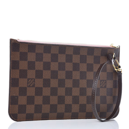 Louis Vuitton Damier Ebene Neverfull MM GM Pochette Rose Ballerine 3 of 9