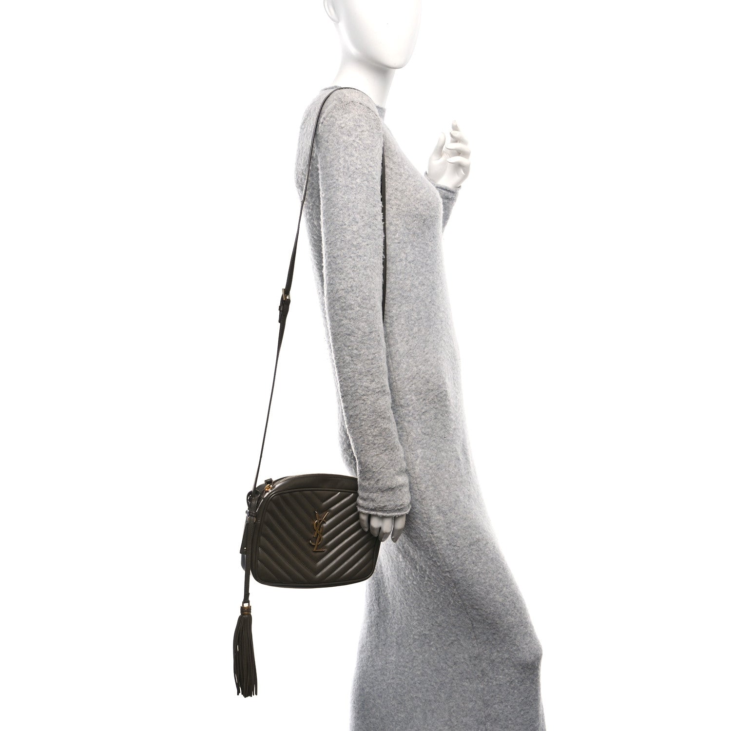 Saint Laurent Calfskin Matelasse Monogram Lou Camera Bag Light Musk 2 of 10