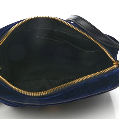 Saint Laurent Velvet Matelasse Monogram Lou Camera Bag Navy 5 of 10