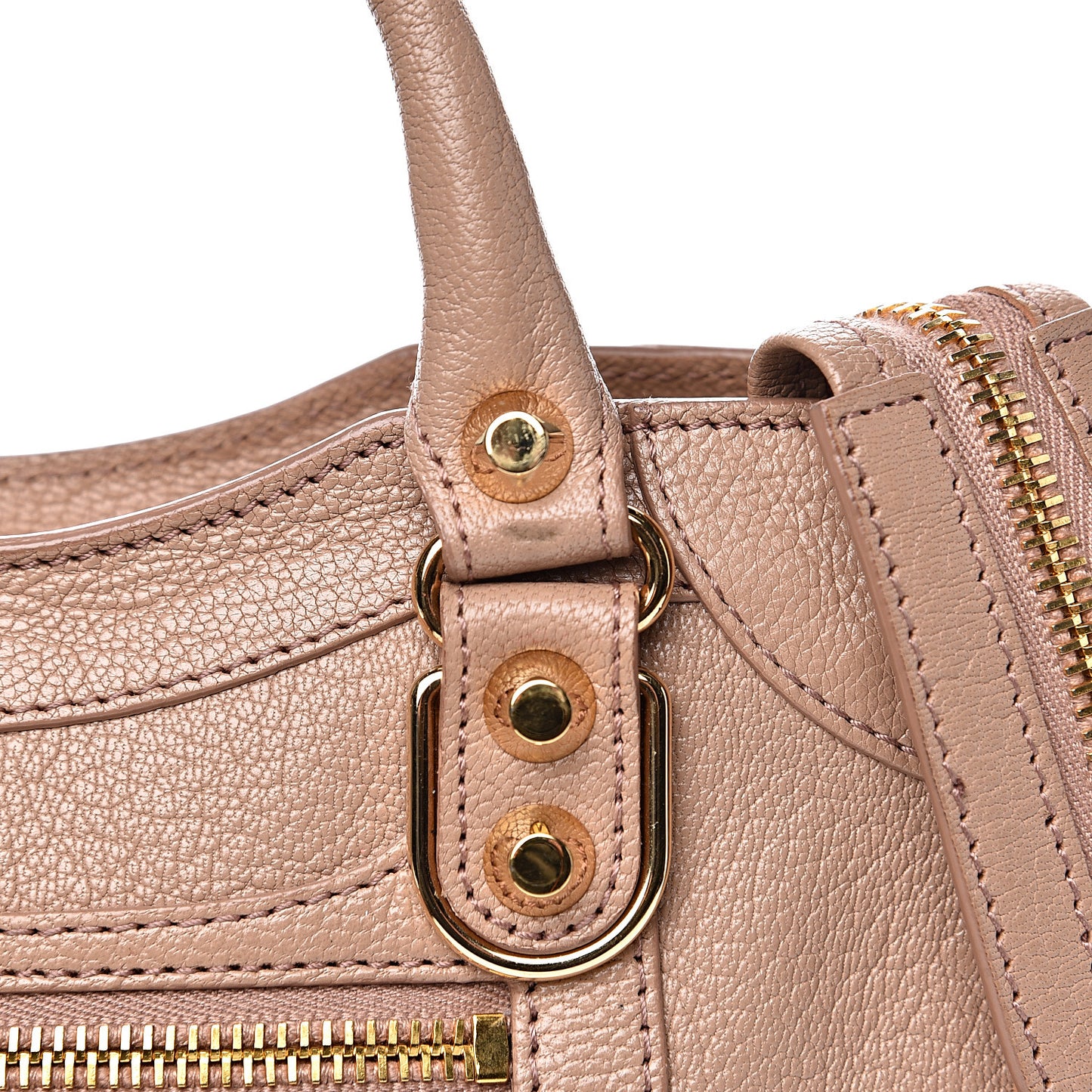 Chevre Gold Metallic Edge Hardware Mini City Rose Des Sables