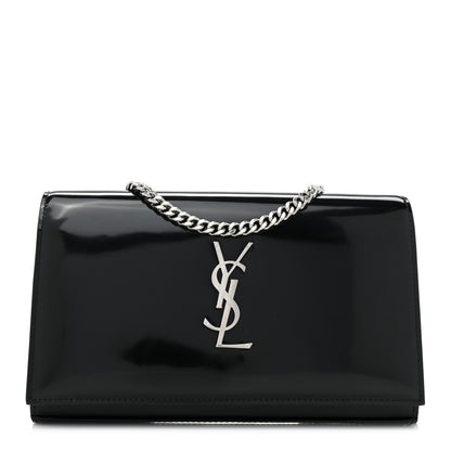 Saint Laurent Glazed Calfskin Cassandre Wallet On Chain WOC Black 1 of 11